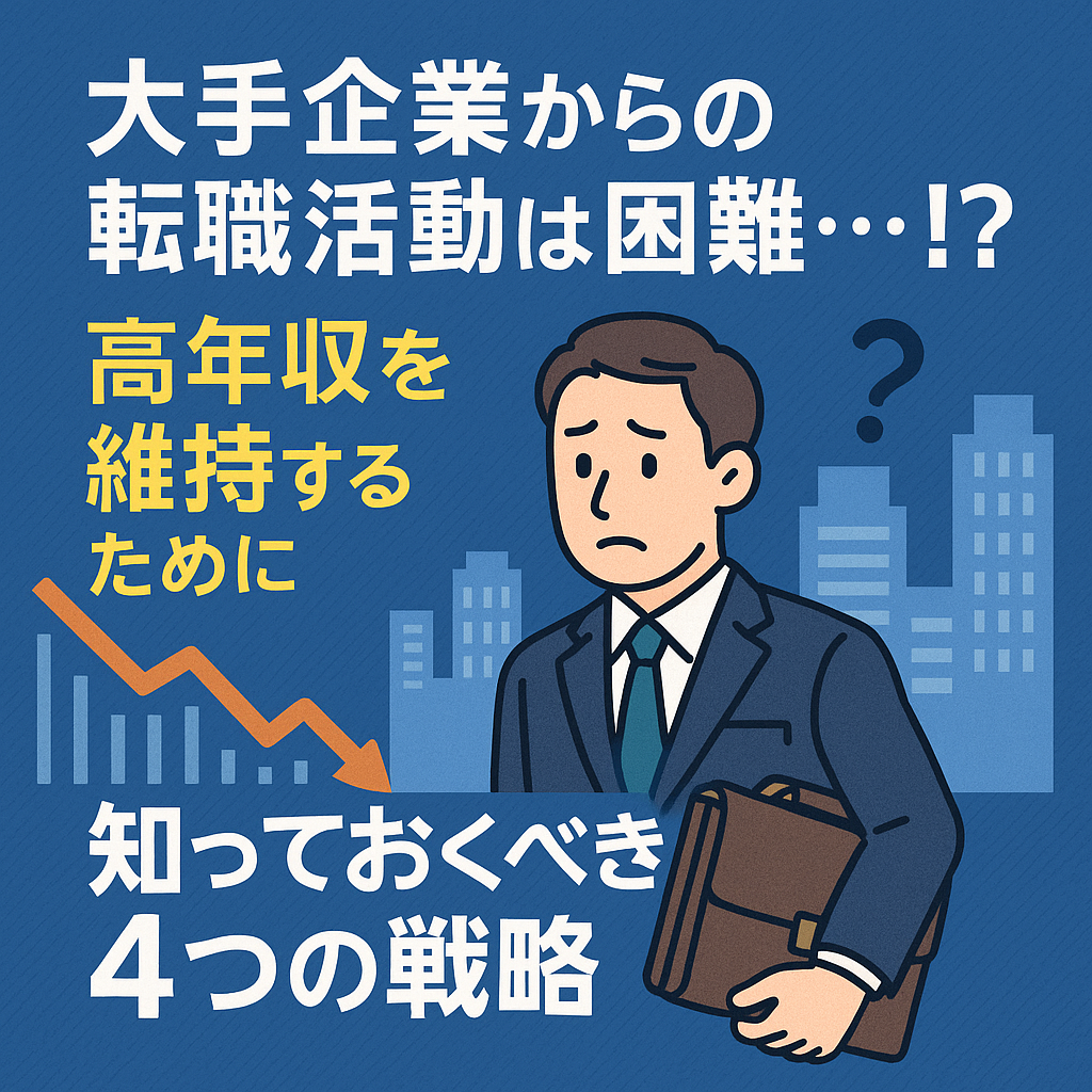 大手企業からの転職活動は困難・・・！？高年収を維持するために知っておくべき4つの戦略