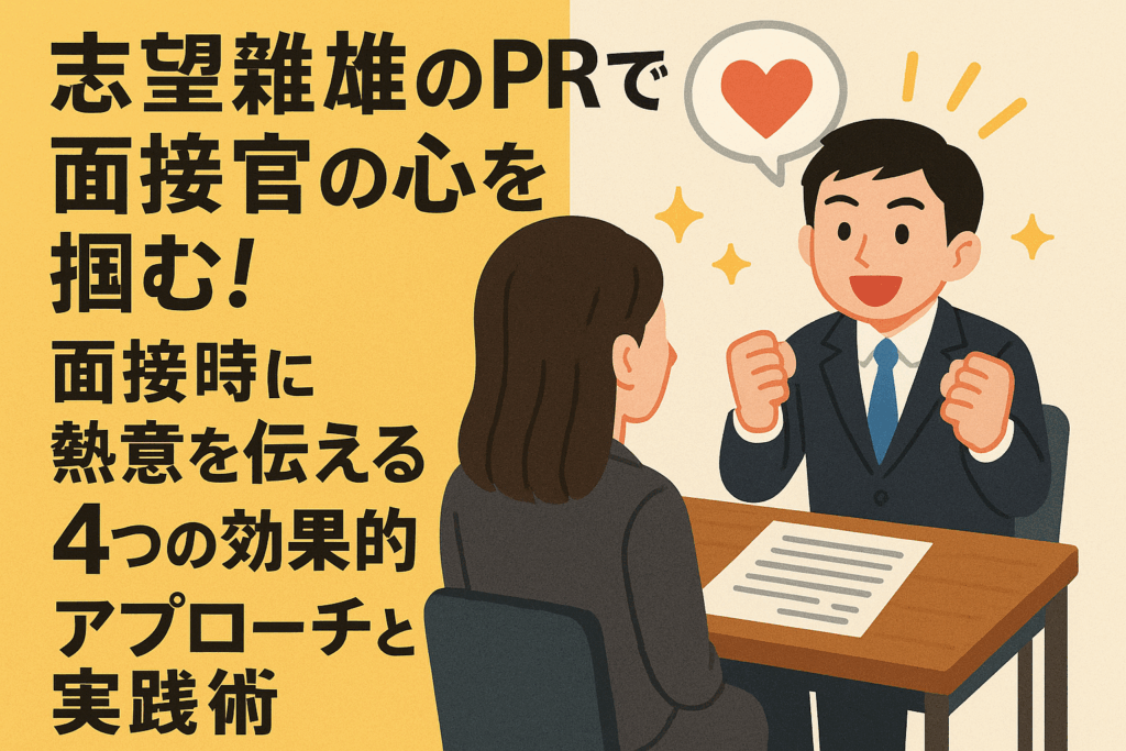 志望動機のPRで面接官の心を掴む！面接時に熱意を伝える4つの効果的アプローチと実践術