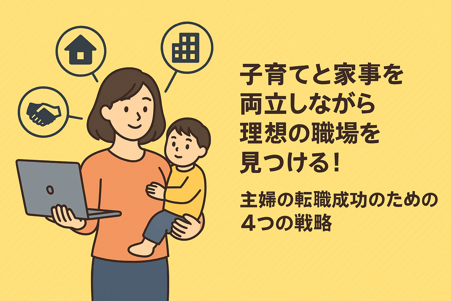 子育てと家事を両立しながら理想の職場を見つける！主婦が転職成功するための4つの戦略